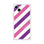 プレミアムスクエアケース with MagSafe［ Big Stripe - Purple × Pink ］