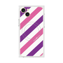 プレミアムスクエアケース with MagSafe［ Big Stripe - Purple × Pink ］
