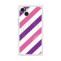プレミアムスクエアケース with MagSafe［ Big Stripe - Purple × Pink ］