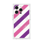 プレミアムスクエアケース with MagSafe［ Big Stripe - Purple × Pink ］
