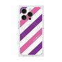 プレミアムスクエアケース with MagSafe［ Big Stripe - Purple × Pink ］