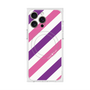 プレミアムスクエアケース with MagSafe［ Big Stripe - Purple × Pink ］