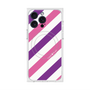 プレミアムスクエアケース with MagSafe［ Big Stripe - Purple × Pink ］