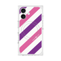 プレミアムスクエアケース with MagSafe［ Big Stripe - Purple × Pink ］