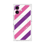 プレミアムスクエアケース with MagSafe［ Big Stripe - Purple × Pink ］