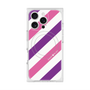 プレミアムスクエアケース with MagSafe［ Big Stripe - Purple × Pink ］