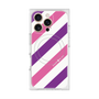 プレミアムスクエアケース with MagSafe［ Big Stripe - Purple × Pink ］
