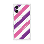 プレミアムスクエアケース with MagSafe［ Big Stripe - Purple × Pink ］