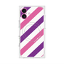 プレミアムスクエアケース with MagSafe［ Big Stripe - Purple × Pink ］