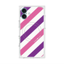 プレミアムスクエアケース with MagSafe［ Big Stripe - Purple × Pink ］