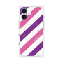 プレミアムスクエアケース with MagSafe［ Big Stripe - Purple × Pink ］