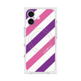 プレミアムスクエアケース with MagSafe［ Big Stripe - Purple × Pink ］