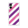 プレミアムスクエアケース with MagSafe［ Big Stripe - Purple × Pink ］