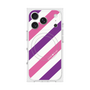 プレミアムスクエアケース with MagSafe［ Big Stripe - Purple × Pink ］