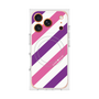 プレミアムスクエアケース with MagSafe［ Big Stripe - Purple × Pink ］
