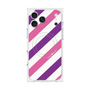 プレミアムスクエアケース with MagSafe［ Big Stripe - Purple × Pink ］
