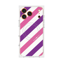 プレミアムスクエアケース with MagSafe［ Big Stripe - Purple × Pink ］