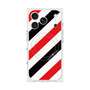 プレミアムスクエアケース with MagSafe［ Big Stripe - Red × Black ］