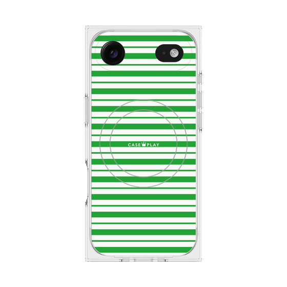 プレミアムスクエアケース with MagSafe［ Small Border - Green ］