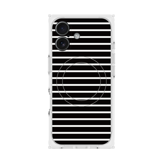 プレミアムスクエアケース with MagSafe［ Middle Border - Black ］
