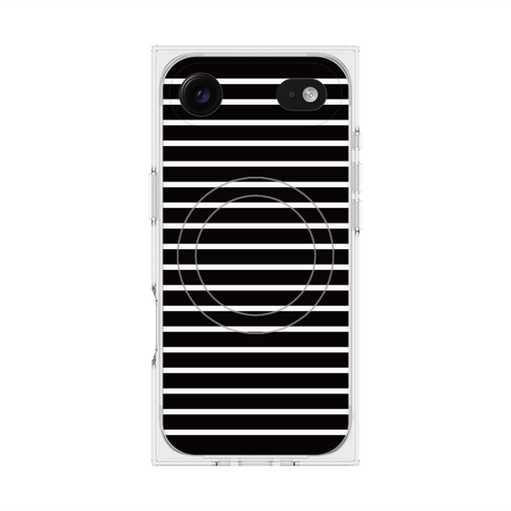 プレミアムスクエアケース with MagSafe［ Middle Border - Black ］