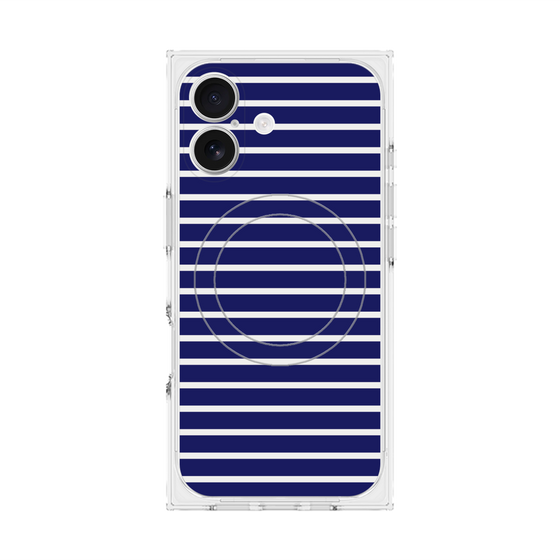 プレミアムスクエアケース with MagSafe［ Middle Border - Blue ］