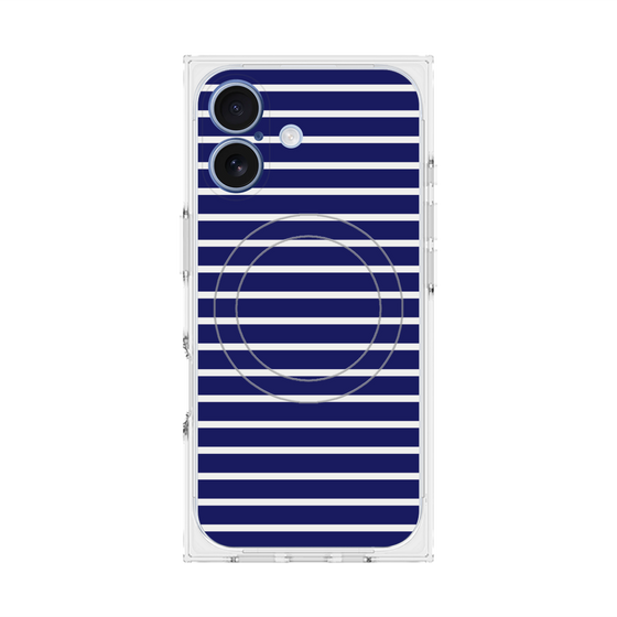 プレミアムスクエアケース with MagSafe［ Middle Border - Blue ］