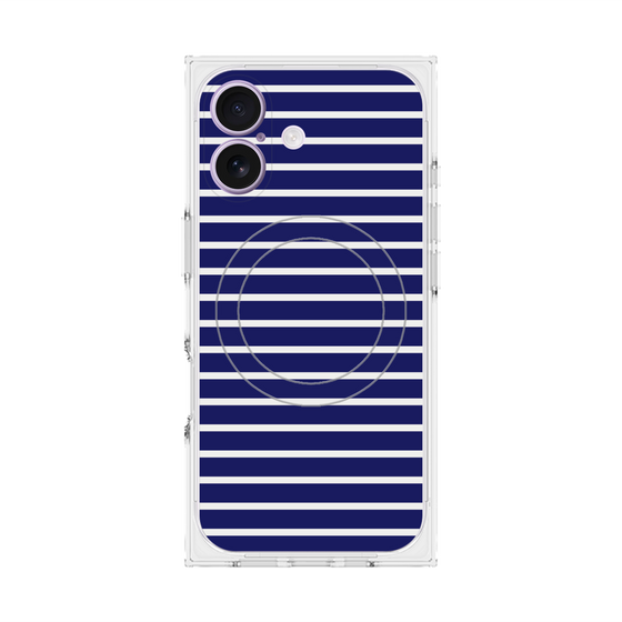 プレミアムスクエアケース with MagSafe［ Middle Border - Blue ］