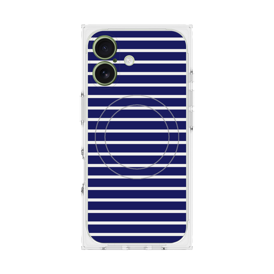 プレミアムスクエアケース with MagSafe［ Middle Border - Blue ］