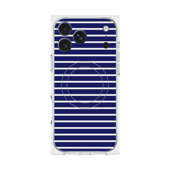 プレミアムスクエアケース with MagSafe［ Middle Border - Blue ］