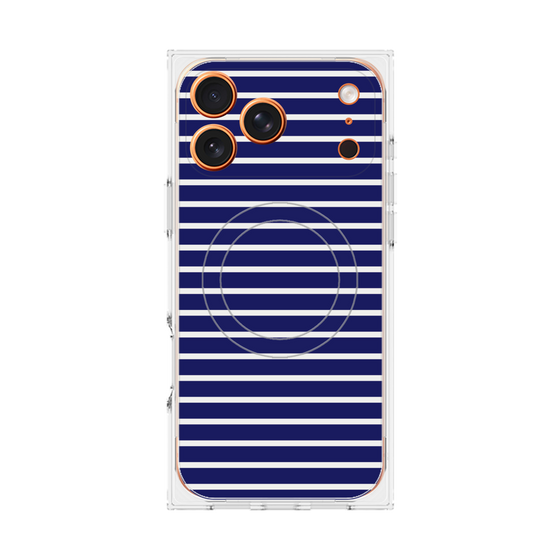 プレミアムスクエアケース with MagSafe［ Middle Border - Blue ］