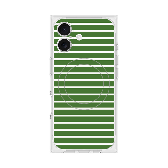 プレミアムスクエアケース with MagSafe［ Middle Border - Green ］