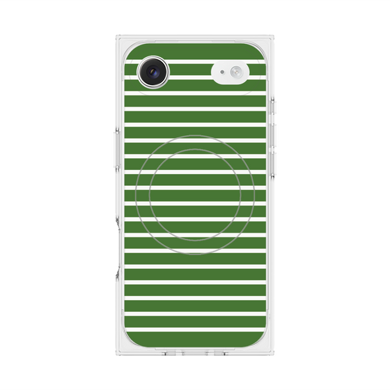 プレミアムスクエアケース with MagSafe［ Middle Border - Green ］