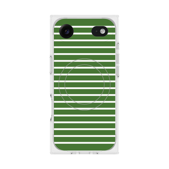 プレミアムスクエアケース with MagSafe［ Middle Border - Green ］