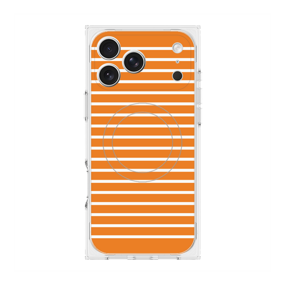 プレミアムスクエアケース with MagSafe［ Middle Border - Orange ］