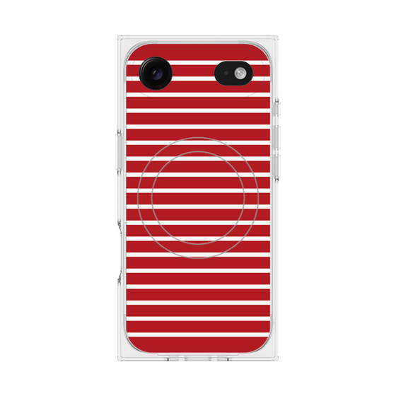 プレミアムスクエアケース with MagSafe［ Middle Border - Red ］