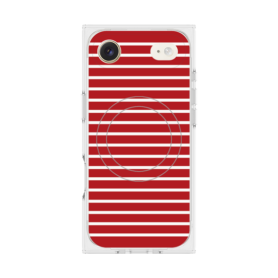 プレミアムスクエアケース with MagSafe［ Middle Border - Red ］