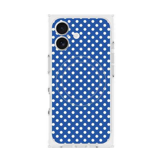 プレミアムスクエアケース with MagSafe［ Small Dot - Blue ］
