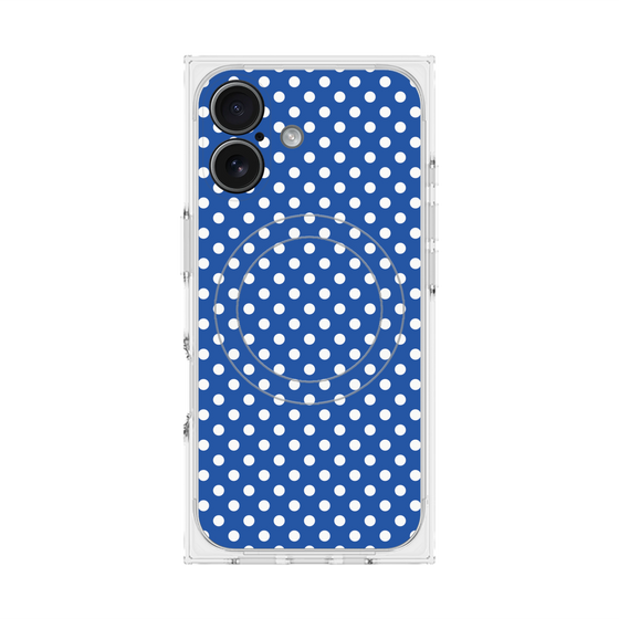 プレミアムスクエアケース with MagSafe［ Small Dot - Blue ］