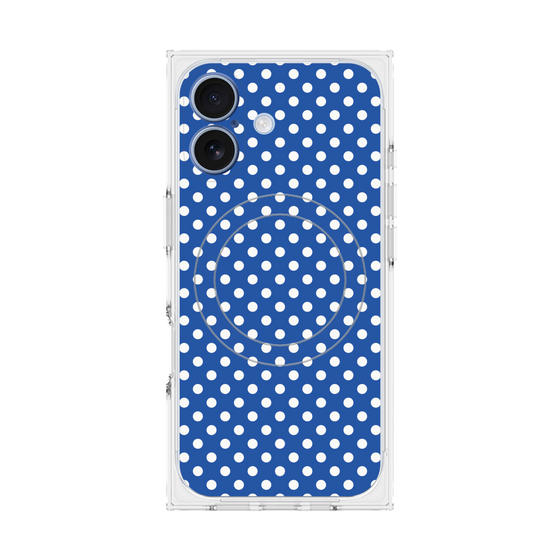 プレミアムスクエアケース with MagSafe［ Small Dot - Blue ］