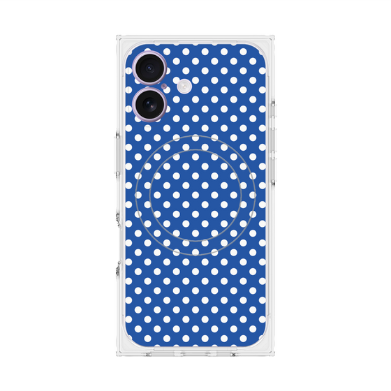 プレミアムスクエアケース with MagSafe［ Small Dot - Blue ］