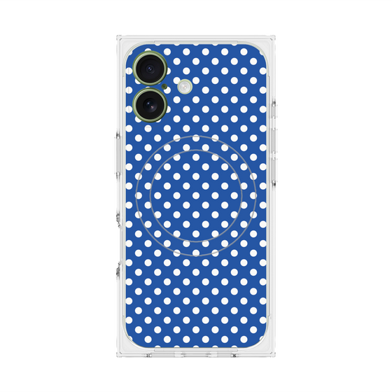 プレミアムスクエアケース with MagSafe［ Small Dot - Blue ］
