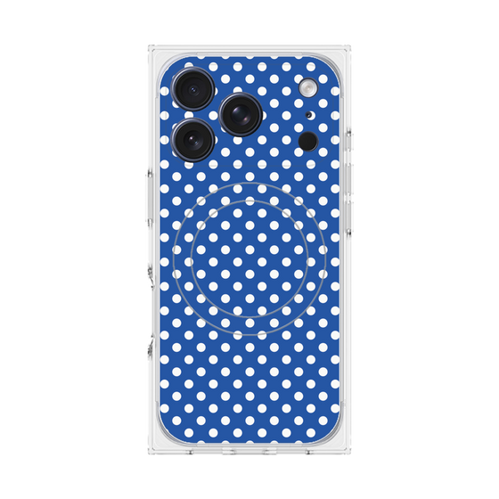 プレミアムスクエアケース with MagSafe［ Small Dot - Blue ］