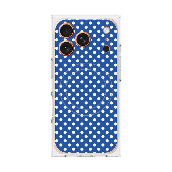 プレミアムスクエアケース with MagSafe［ Small Dot - Blue ］