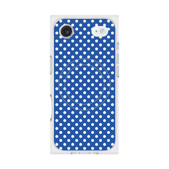 プレミアムスクエアケース with MagSafe［ Small Dot - Blue ］