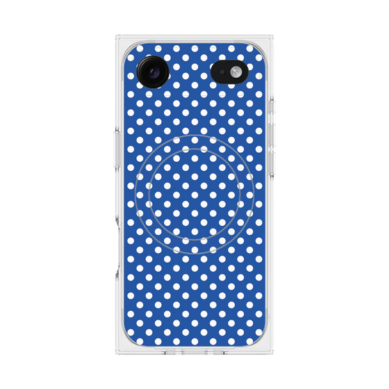 プレミアムスクエアケース with MagSafe［ Small Dot - Blue ］