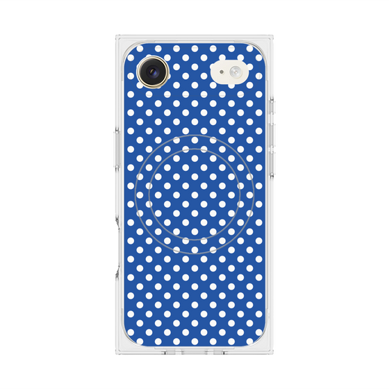 プレミアムスクエアケース with MagSafe［ Small Dot - Blue ］