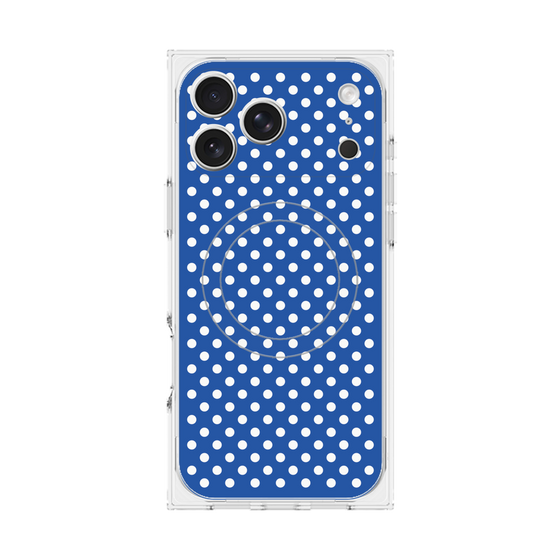 プレミアムスクエアケース with MagSafe［ Small Dot - Blue ］