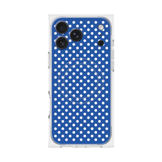 プレミアムスクエアケース with MagSafe［ Small Dot - Blue ］