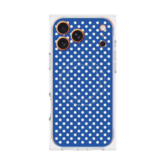 プレミアムスクエアケース with MagSafe［ Small Dot - Blue ］